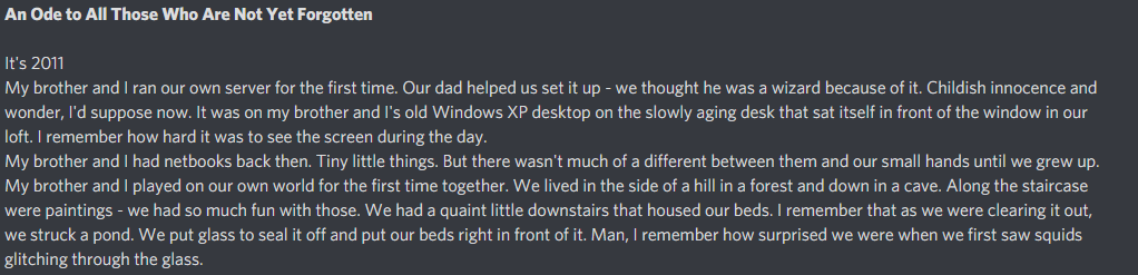 A screenshot of a text writen by Dracnic.